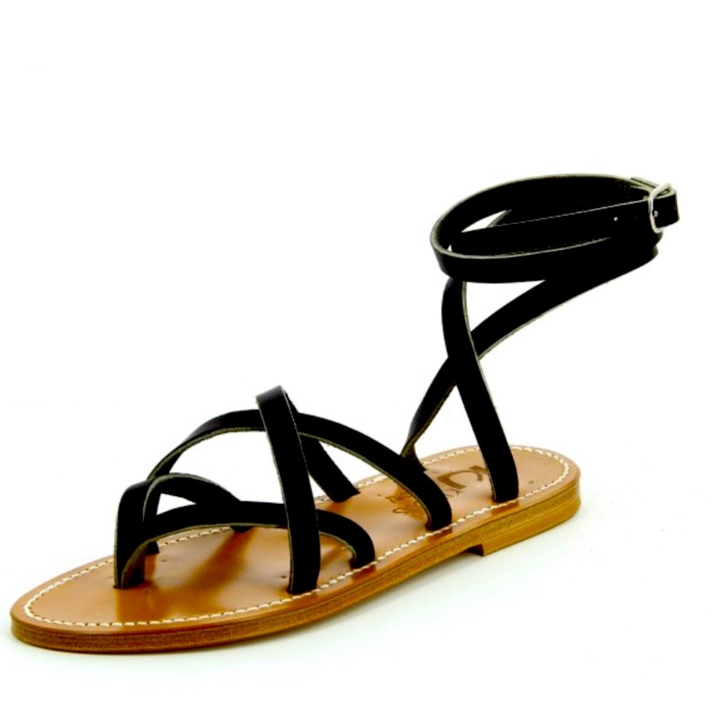 K.Jacques ZÉNOBIE Ankle Wrap Sandals - sz 37. Pul leather **New**